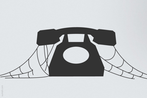 Telephone with cobwebs